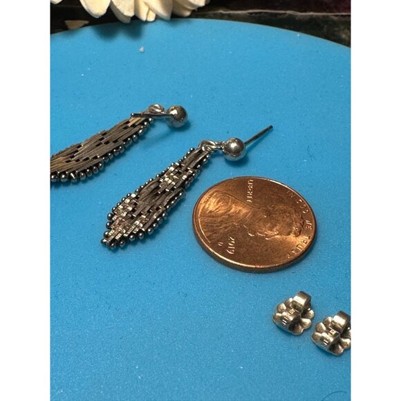 Sterling Articulated Drop Earrings - Picture 2 of 4